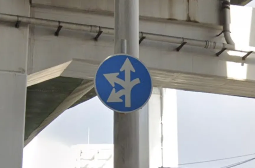 只允許向左急轉，向左轉或直行